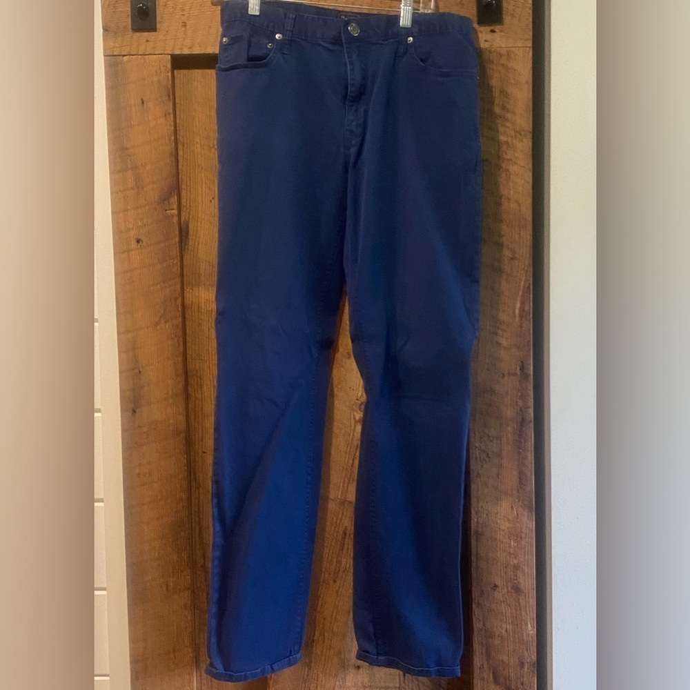 Mens Gap Navy Blue Khaki Pants Size 33/34 Brushed Cotton